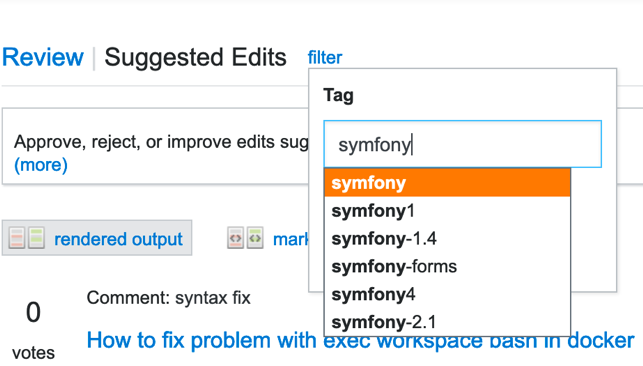 Edit filter autocomplete